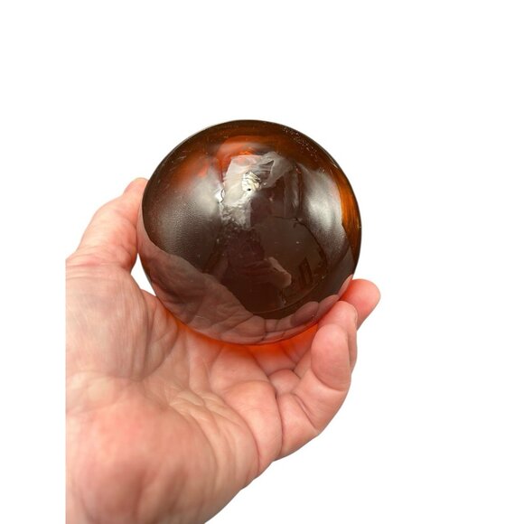 Pair Vintage Roly Poly Faceted Amber Gold Honeycomb Stemless Rocks Glasses - Picture 3 of 9